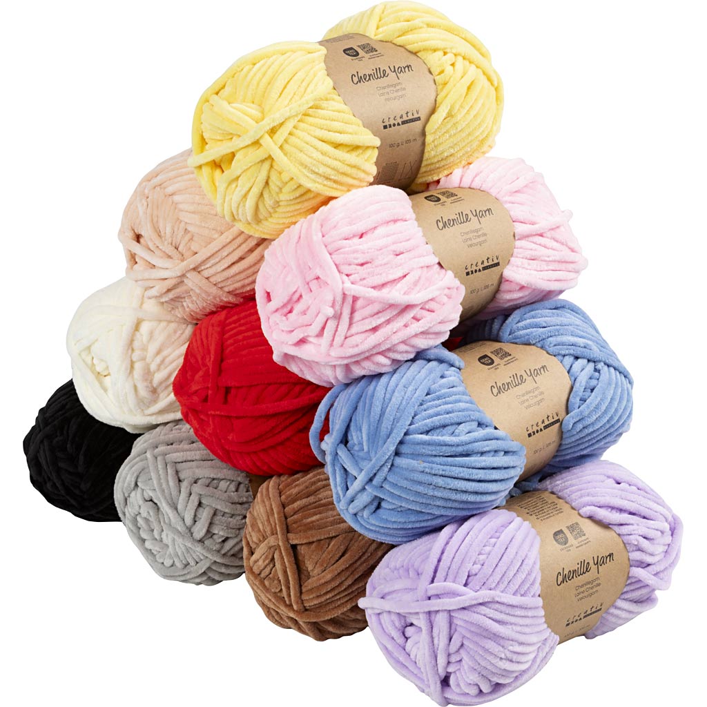 Velour Yarn L: 10x105m Needle 5-6 - Assorted Colours