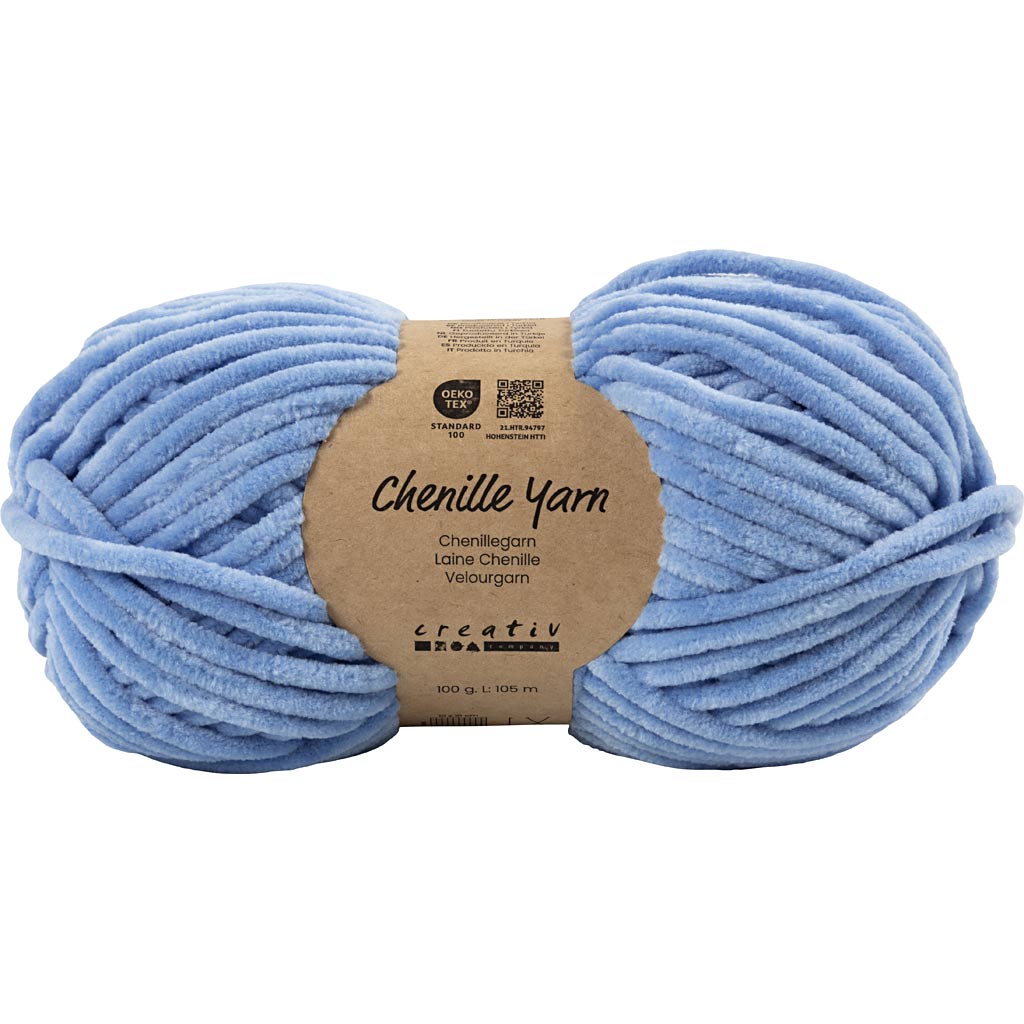 Velour Yarn L: 105m Needle 5-6 Denim Blue 100g