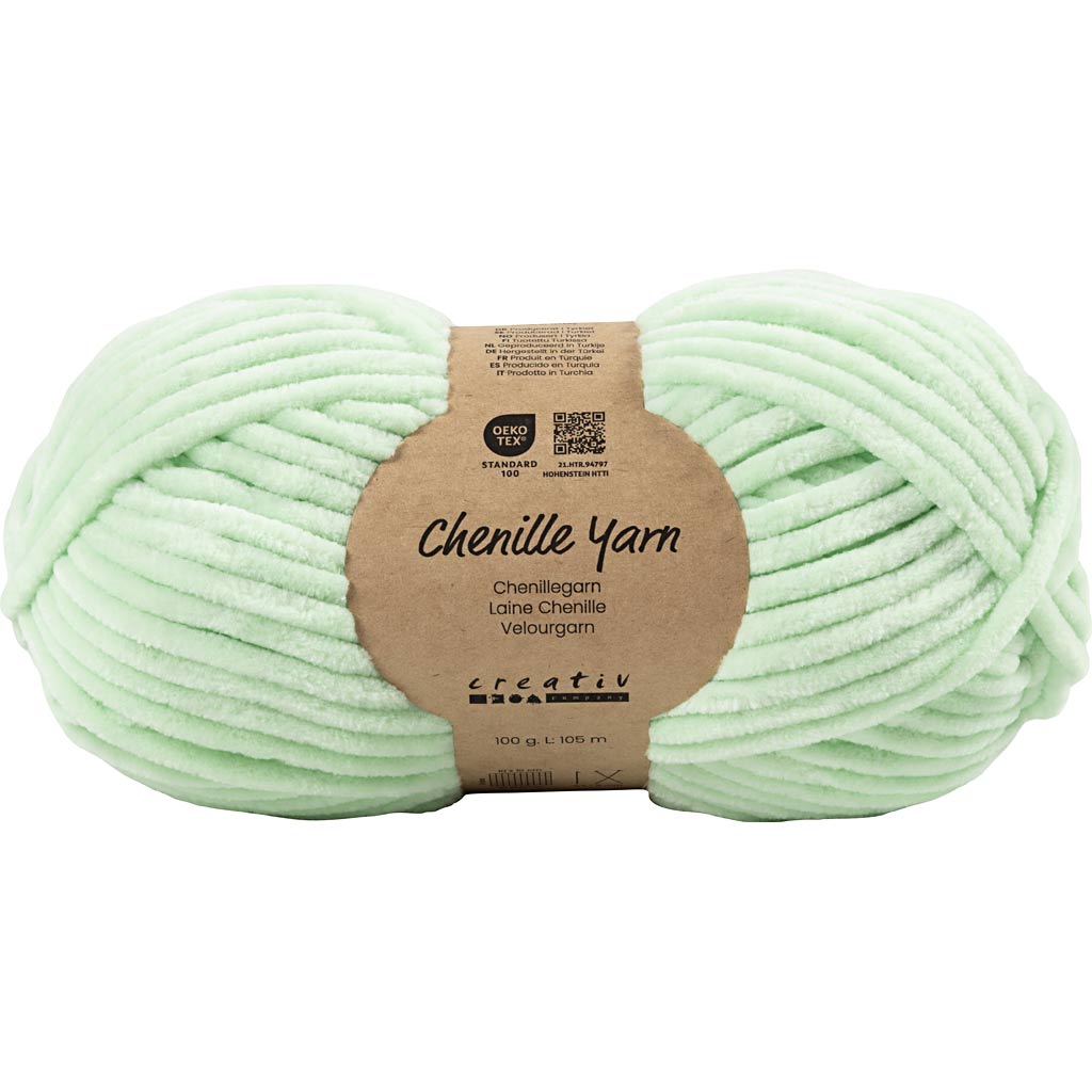 Velour Yarn L: 105m Needle 5-6 Mint Green 100g