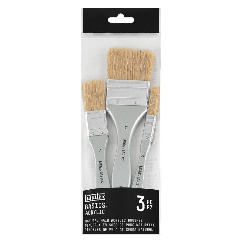Liquitex Basics Acrylic Brush Set - Natural (3 Pack)