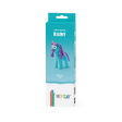 Packaged toy unicorn with 'Hey Clay' branding on a white background