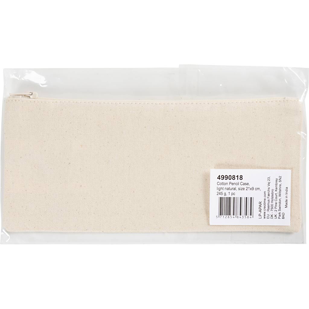 Cotton Pencil Case Size 21x9cm 245g - Light Natural