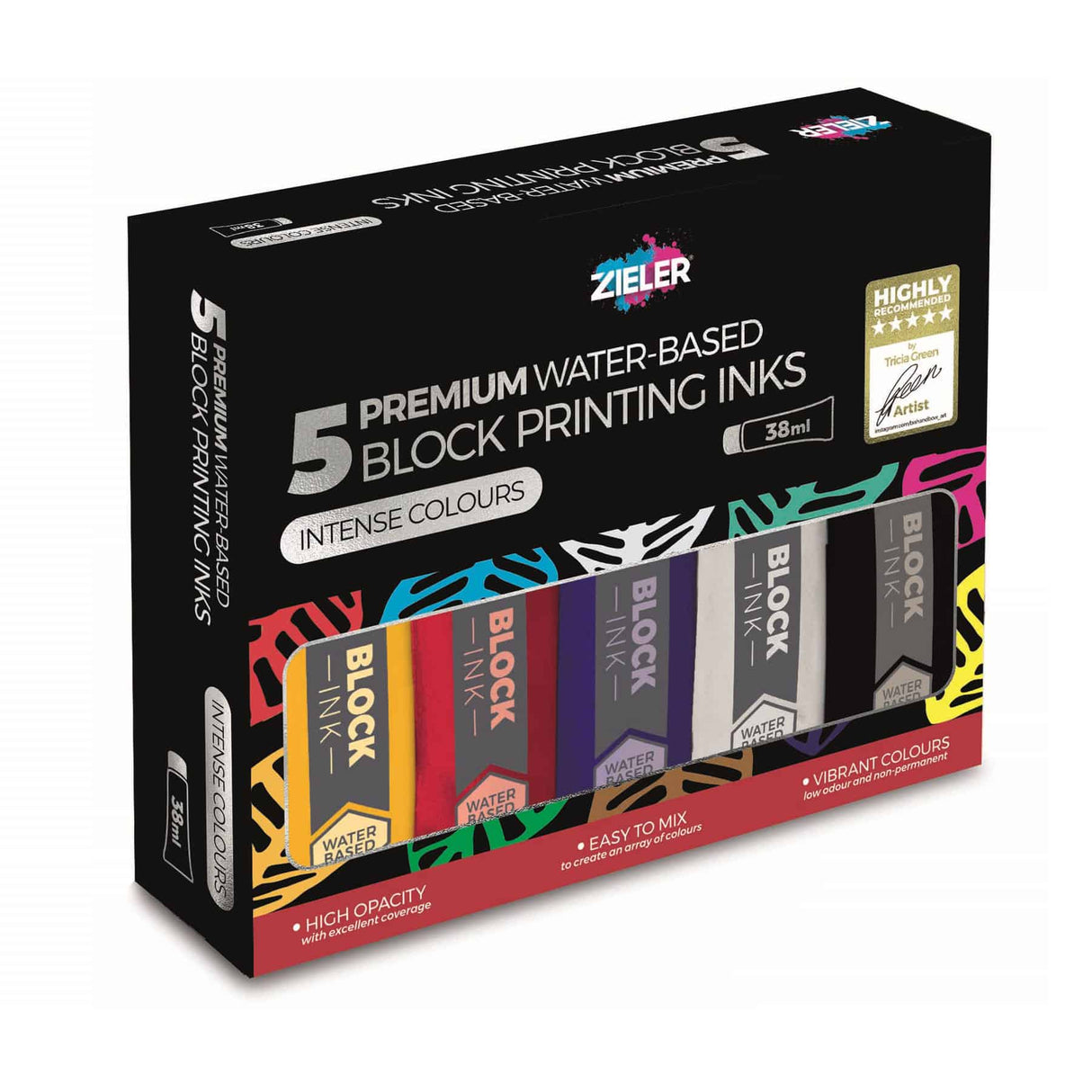 Zieler Block Printing Inks Water Based (5x38ml)