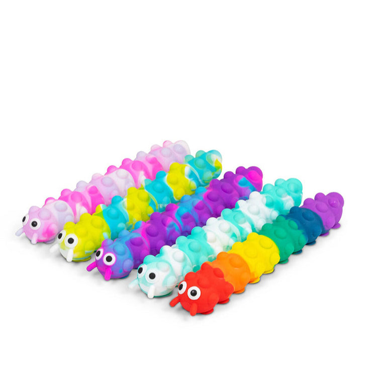 Sensory Fidget Toy Push Pop Flashing Caterpillar