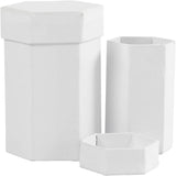 Hexagonal Boxes Size 4.5+6 cm H: 7+9 cm (2 Pieces)