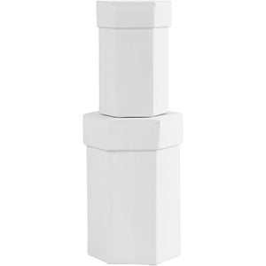 Hexagonal  boxes, size 4.5+6 cm, H: 7+9 cm, 2 pcs,