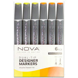 Nova Designer Dual Tip Alcohol Markers - Orange/Yellow (6 Pack)