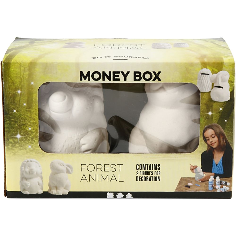 Animal Saving Banks - Hedgehog & Hare in White (1 Pack)