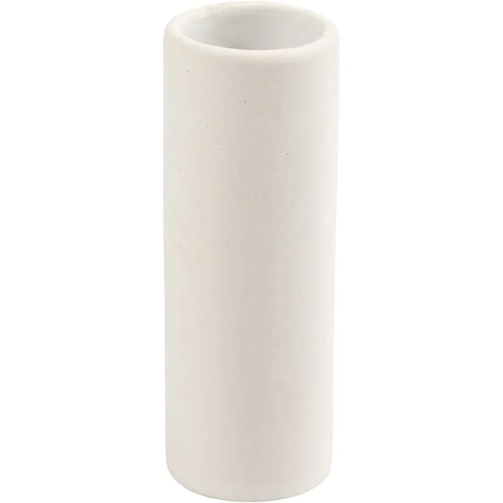 Terracotta Cylindrical Vase 11 cm - White