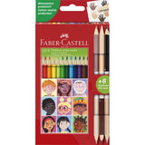 Faber-Castell Triangular Colour Pencils (12 Pack + 3 Bicolours)
