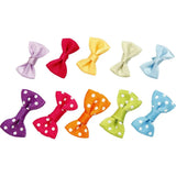 Fabric Bows - Bright Colours Polka Dot (20 Pcs)