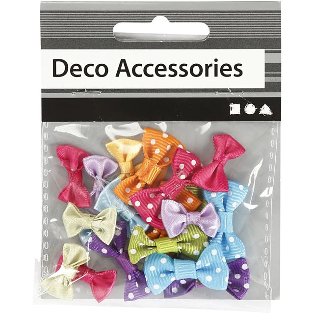 Fabric Bows - Bright Colours Polka Dot (20 Pcs)