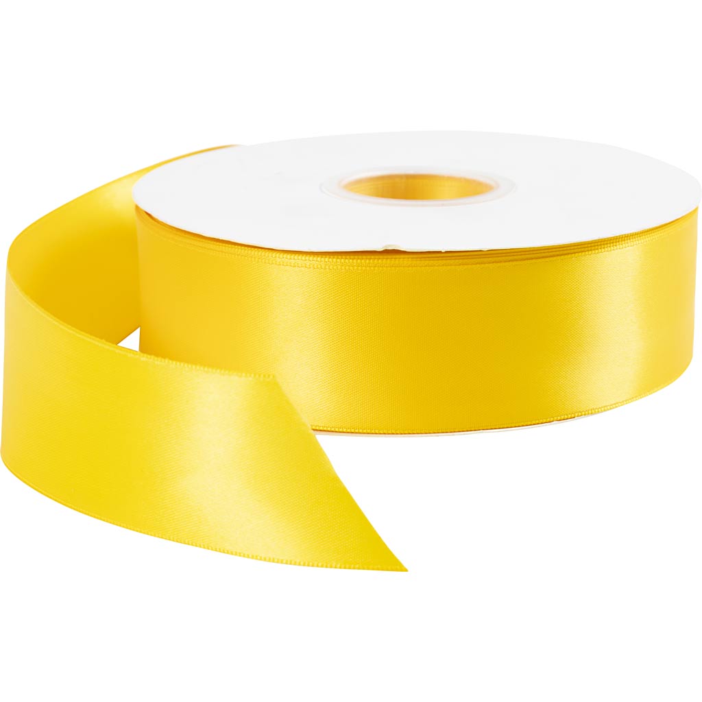 Satin Ribbon W: 38mm 50m Roll - Yellow