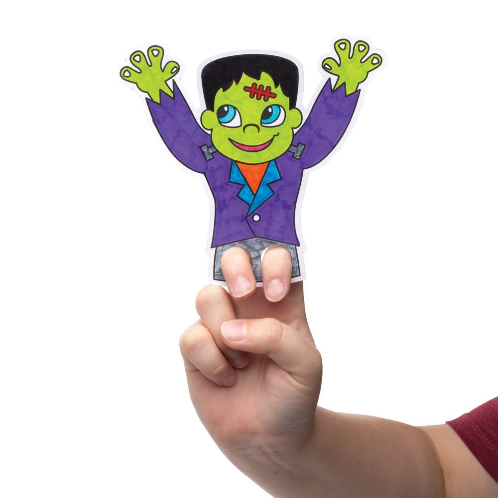 Halloween Colour-in Finger Puppets (Pack of 24)