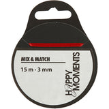 Satin Ribbon W: 3mm - Red (15m Roll)