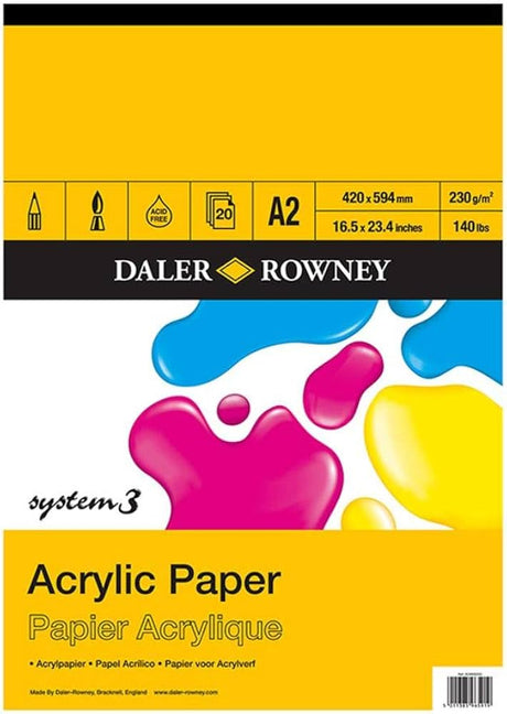 System 3 Acrylic Pad A2 230g (20 Sheets)