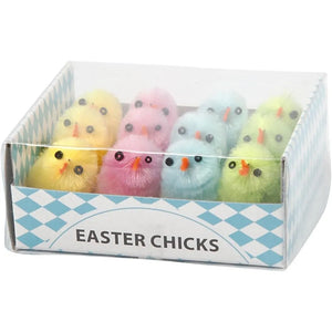 Easter Chicks, H: 30 mm, 12 pcs, pastel colours
