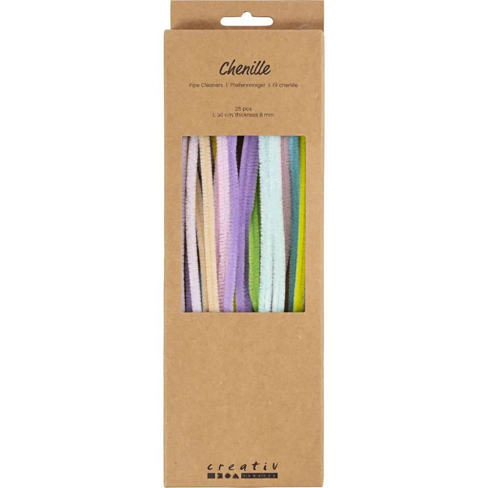Chenille 30cm - Pastel Colours (25 Pieces)
