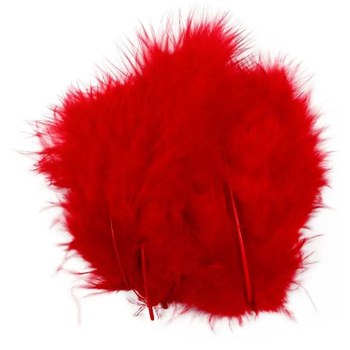 Decorative Down Feathers - Red 5-12 cm (15 Pack)