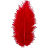 Decorative Down Feathers - Red 5-12 cm (15 Pack)