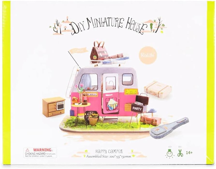 Rolife Happy Camper DGM04 DIY Miniature Camping Car Dollhouse Kit