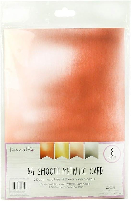 Dovecraft Metallic Smooth A4 Card (8 Sheets)