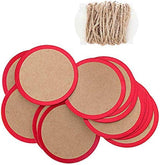 Round kraft & red hanging label tags