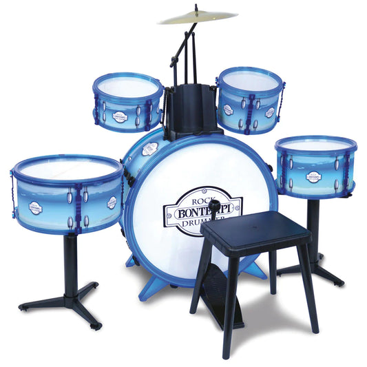 Bontempi Kids Drum Kit - 6 Pieces with Stool