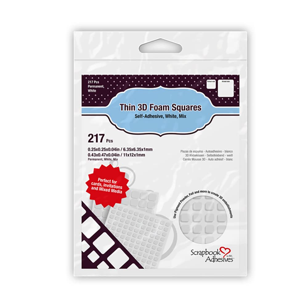 Scrapbook Adhesives 3D Foam Squares - White (217 Pieces)