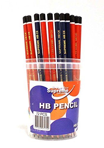 Supreme Stationery HB Pencils Rubber Top (72 Pack)