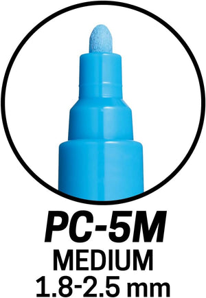 Posca PC-5M Medium Bullet Tip Paint Marker - 4 Pack Blue Mix