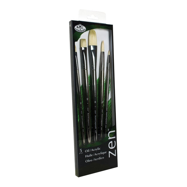 Zen 5 Piece Long Handle Flat Brush Set