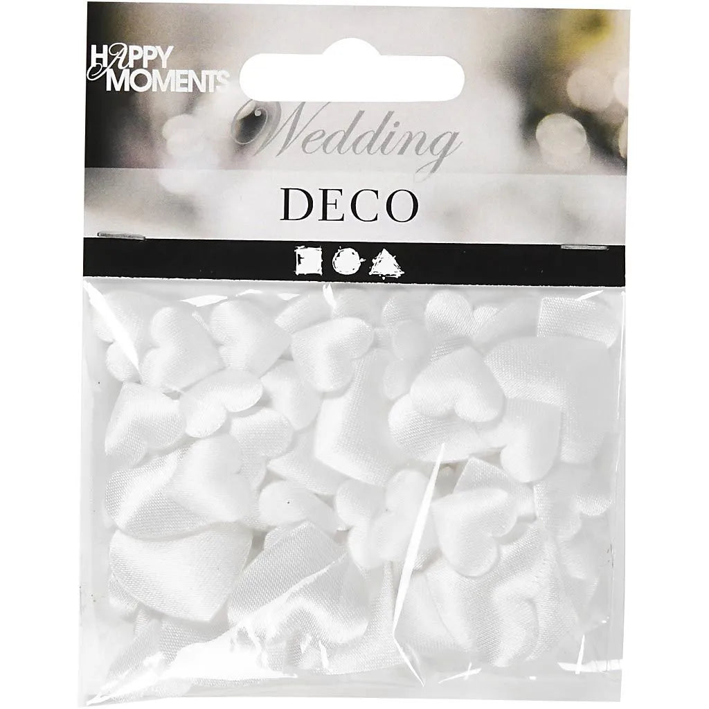 Satin Hearts - White (Pack of 70)