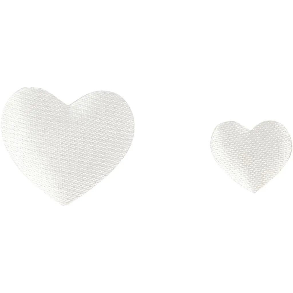 Satin Hearts - White (Pack of 70)
