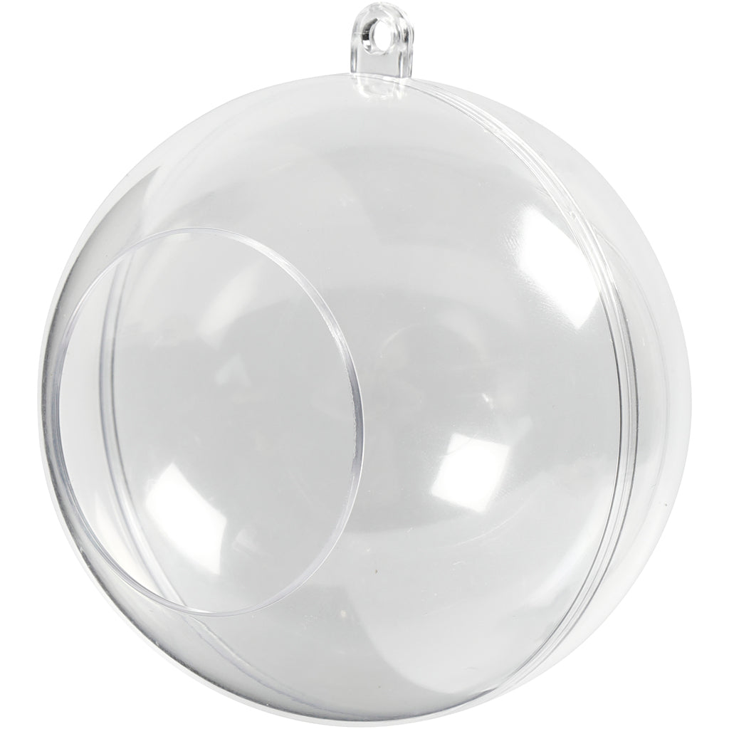 Two-piece open acrylic bauble