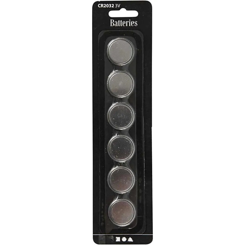 Batteries, D: 20 mm, 6 pcs