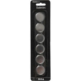 Batteries, D: 20 mm, 6 pcs