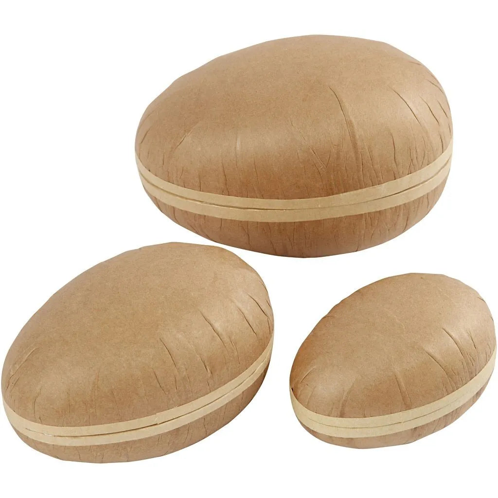 Paper Mache - Two-Piece Egg (3 Pcs)
