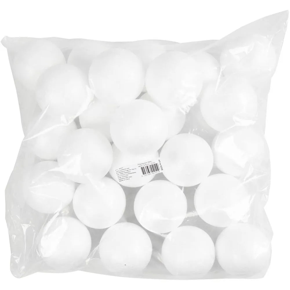 Polystyrene Balls - White 8cm (25 Pack)