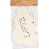 Wooden Mobile W:28 cm Thickness 3mm - Night Sky Cloud