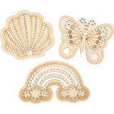 Wooden Shape with Holes - Rainbow Shell Butterfly Size 75-13cm (6 Pack)