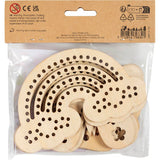 Wooden Shape with Holes - Rainbow Shell Butterfly Size 75-13cm (6 Pack)