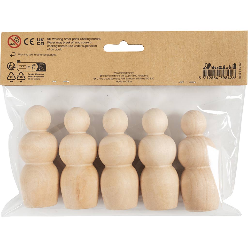 Wooden Figure Body - Hourglass Shape H:75cm (5 Pack)