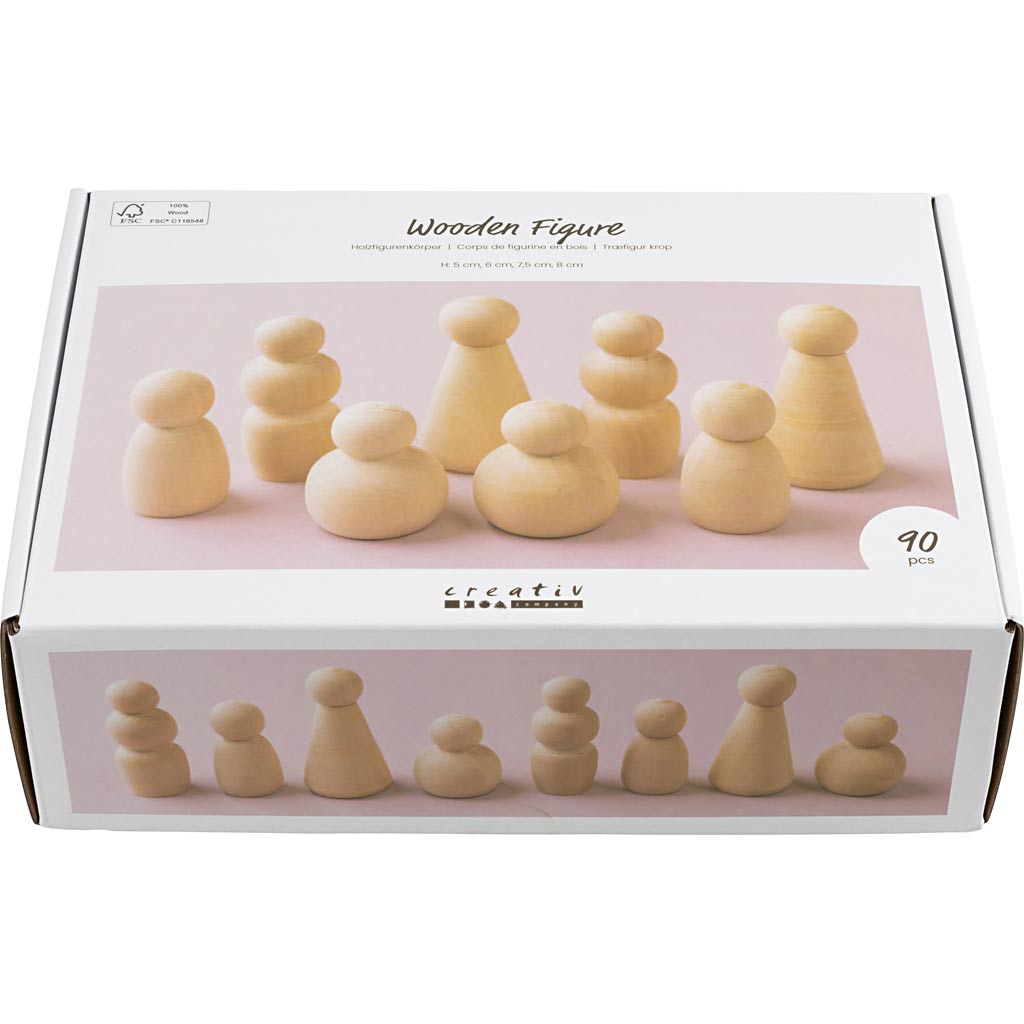 Wooden Figure Body H:5-8 cm (90 Assorted)