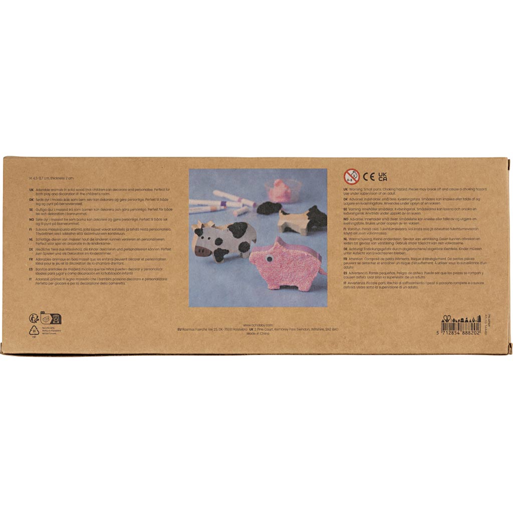 Wooden Animals - Farm H:45-87cm Thickness 2cm (10 Pack)