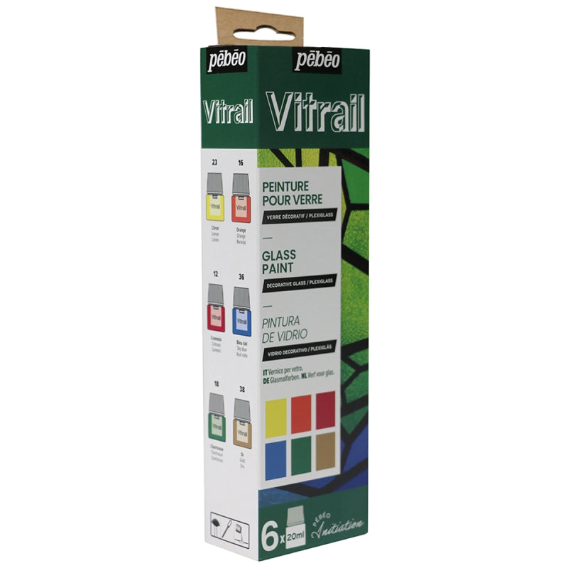 Pebeo Vitrail Initiation Glass Paint Set 6 x 20ml