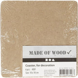 Coaster 10x10cm Thickness: 3 mm MDF (6 Pieces)