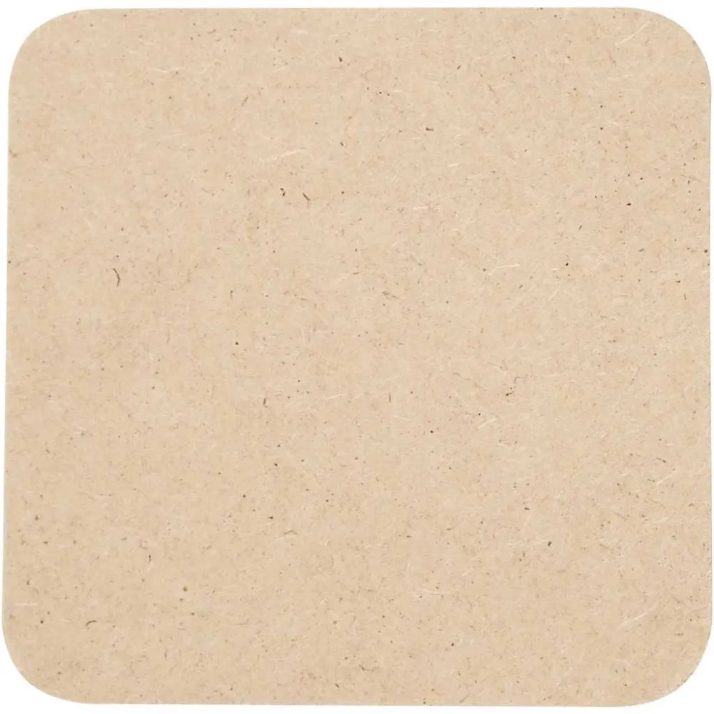Coaster 10x10cm Thickness: 3 mm MDF (6 Pieces)