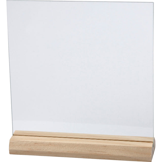Glass Plate with Wooden Holder