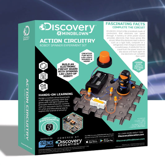 Discovery #Mindblown Action Circuitry Robot Spinner Experiment Set, with Mini Spinning Robot